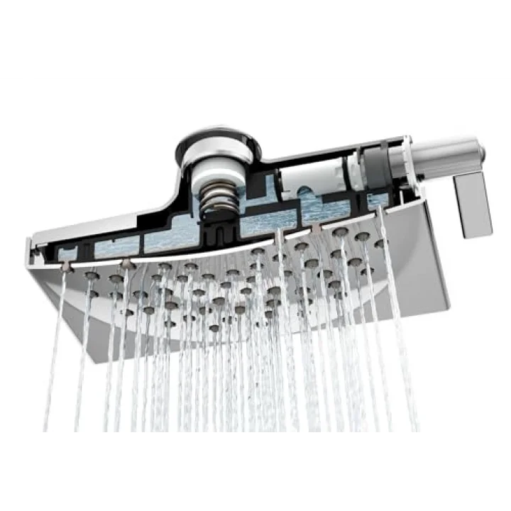 (2.5 gpm, Chrome) - S6345 Velocity Two-Function 20cm - 1.3cm Diameter Spray Rainshower Showerhead, Chrome