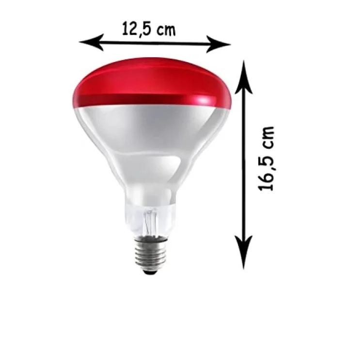 250W Infrared Kırmızı Ampul E27 Isıtıcılı Lamba Kırmızı Işık