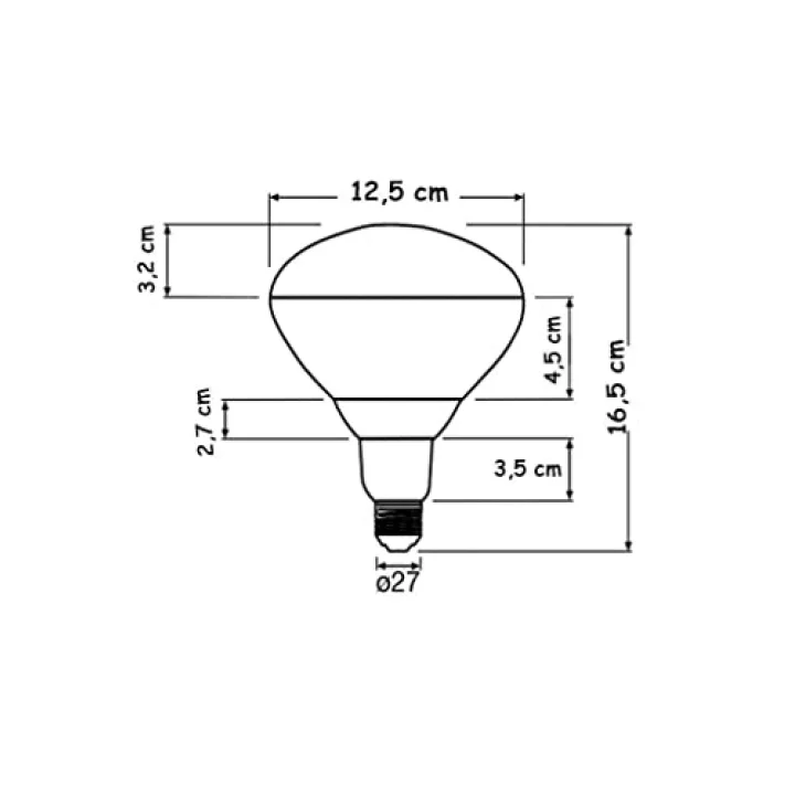 250W Infrared Kırmızı Ampul E27 Isıtıcılı Lamba Kırmızı Işık