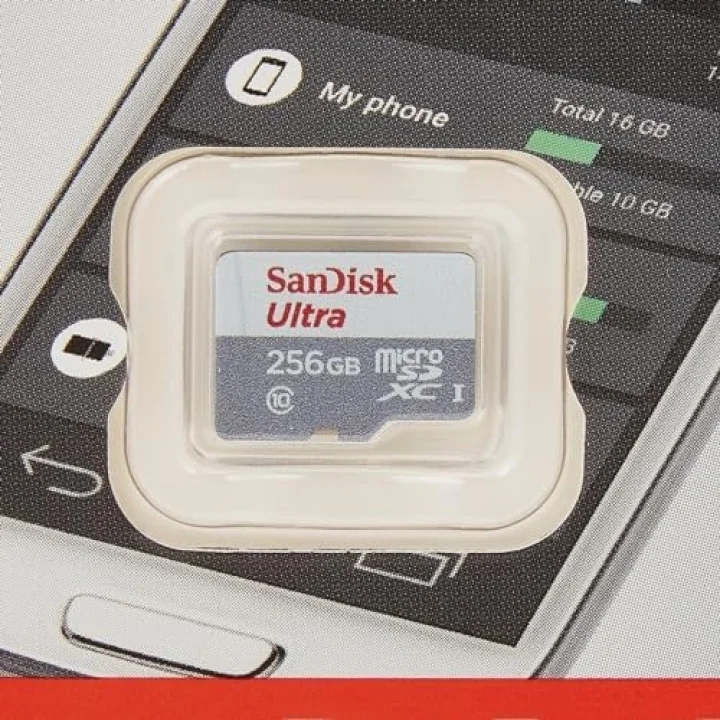 256GB Ultra Lite MicroSDXC 100 MB, Beyaz/Gri
