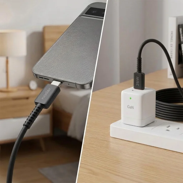 25W USB-C to Type-C Hızlı Şarj ve Data Kablosu 1 Metre - PD Şarj Kablosu, Siyah
