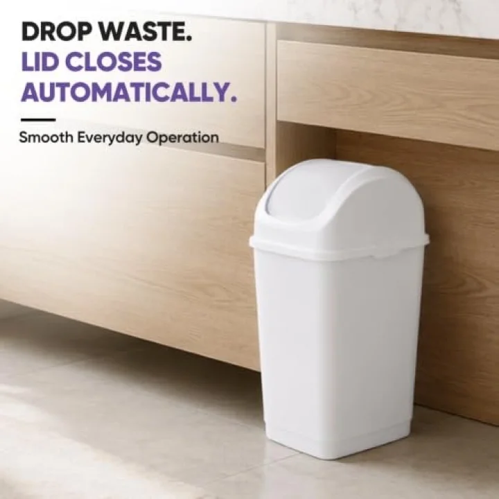 2,6 litre küçük Slim Trash can (Beyaz)