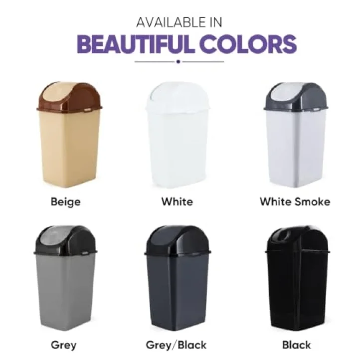 2,6 litre küçük Slim Trash can (Beyaz)