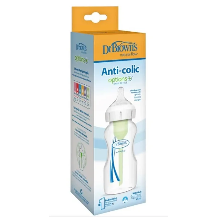 270 ml Geniş Ağız PP Biberon 2. Seviye Emzik ile