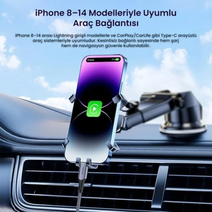 27W 3A USB Type-C to Lightning iPhone iPad Hızlı Şarj ve Data Kablosu 1.2 Metre