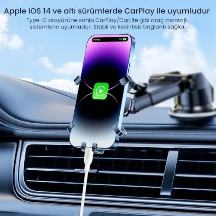 27W Type-C to Lightning iPhone iPad ile Uyumlu PD Hızlı Şarj ve Data Kablosu 1.2 Metre