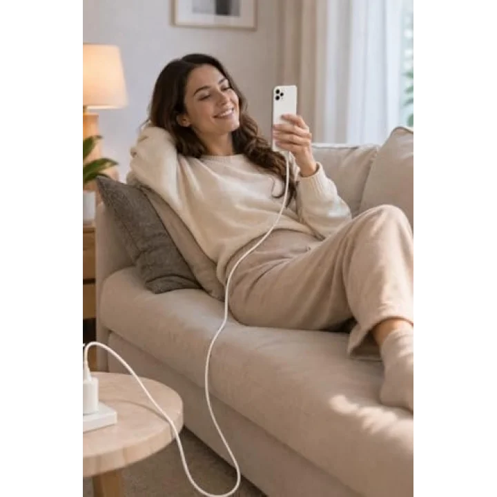2Adet x 2Metre Type C-C Kablo Seti, 60Watt PD Hızlı Şarj, iPhone 15/16/17 ve Andoid İçin, Beyaz/Gümüş Metal, Wahoo (2Ad x 2Metre Beyaz)