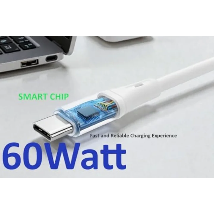 2Adet x 2Metre Type C-C Kablo Seti, 60Watt PD Hızlı Şarj, iPhone 15/16/17 ve Andoid İçin, Beyaz/Gümüş Metal, Wahoo (2Ad x 2Metre Beyaz)