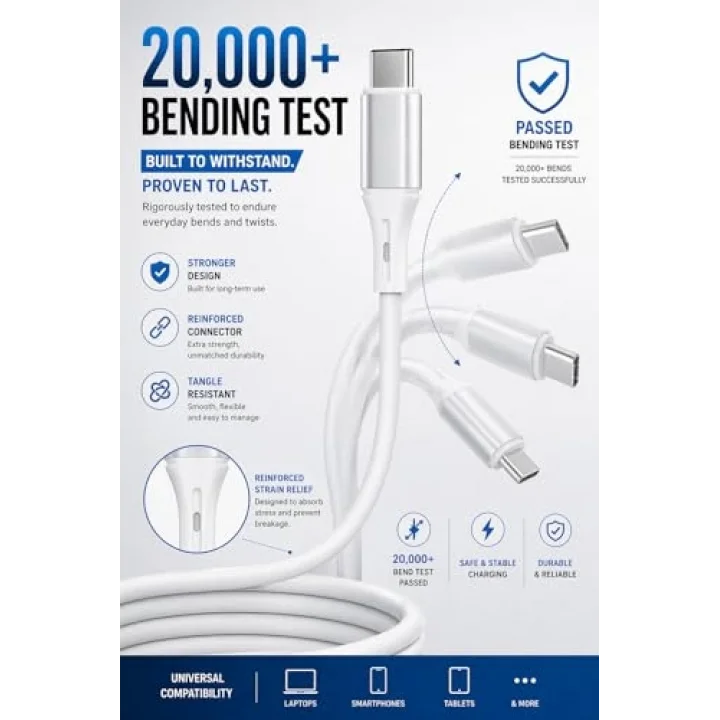 2Adet x 2Metre Type C-C Kablo Seti, 60Watt PD Hızlı Şarj, iPhone 15/16/17 ve Andoid İçin, Beyaz/Gümüş Metal, Wahoo (2Ad x 2Metre Beyaz)