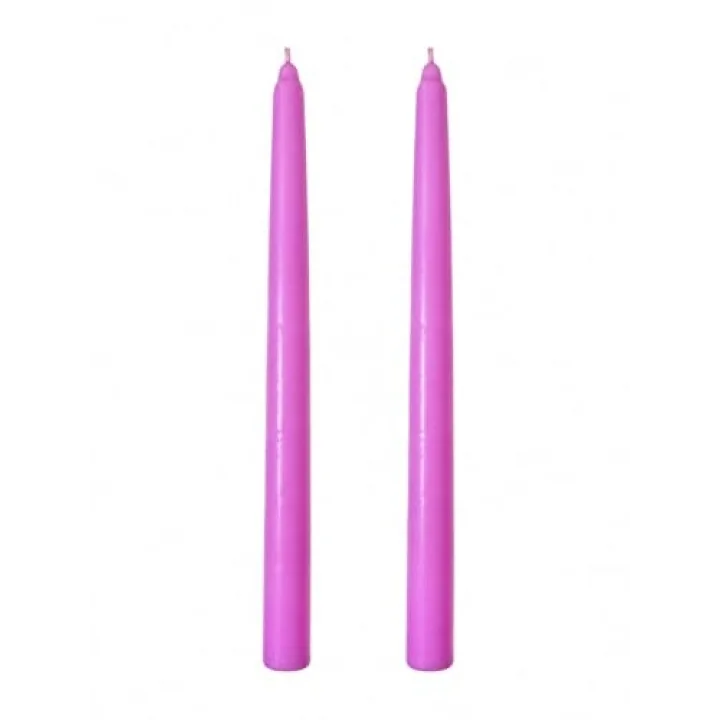 2’li Pembe Şamdan Mum Seti 25 cm – Dekoratif İnce Şamdan Mum, Kokusuz Parafin Wax,%100 Pamuk Fitil, El Döküm, Uzun Süre Yanma (~10 Saat), Şık Sofra, Davet, Nişan, Düğün ve Ev Dekorasyonu İçin Zarif