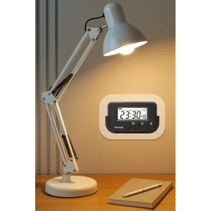 2li SET Masa Lambası + Kronometreli Pomodoro Ders Çalışma Masa Lambası (Beyaz 811)