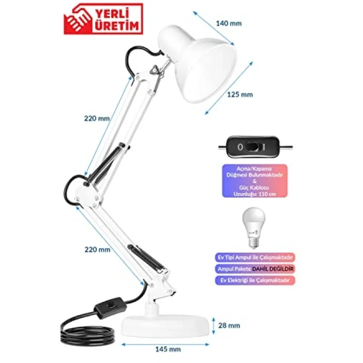 2li SET Masa Lambası + Kronometreli Pomodoro Ders Çalışma Masa Lambası (Beyaz 811)