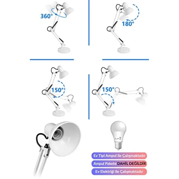 2li SET Masa Lambası + Kronometreli Pomodoro Ders Çalışma Masa Lambası (Beyaz 811)
