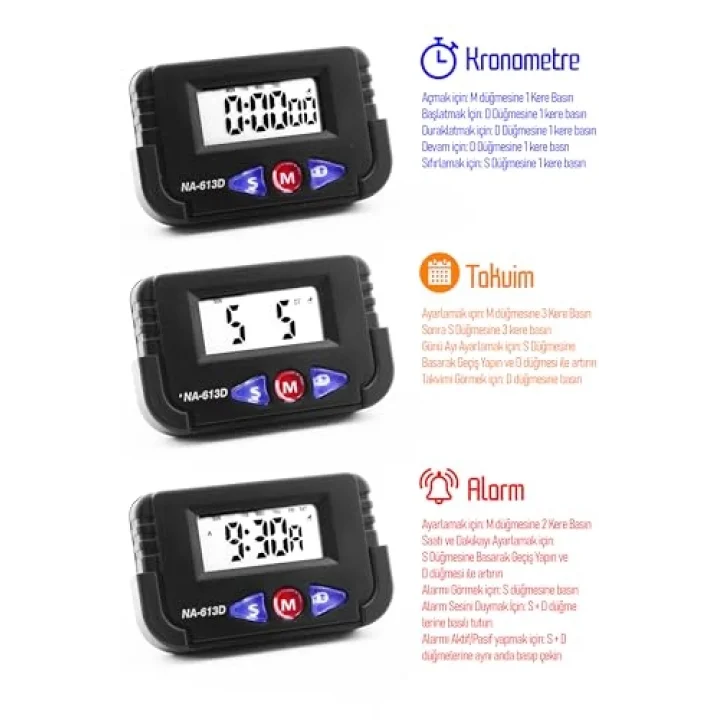 2li SET Şarjlı Masa Lambası + Kronometreli Öğrenci Saati MOD Ayarlı Ders Çalışma Okuma Lambası 7032S