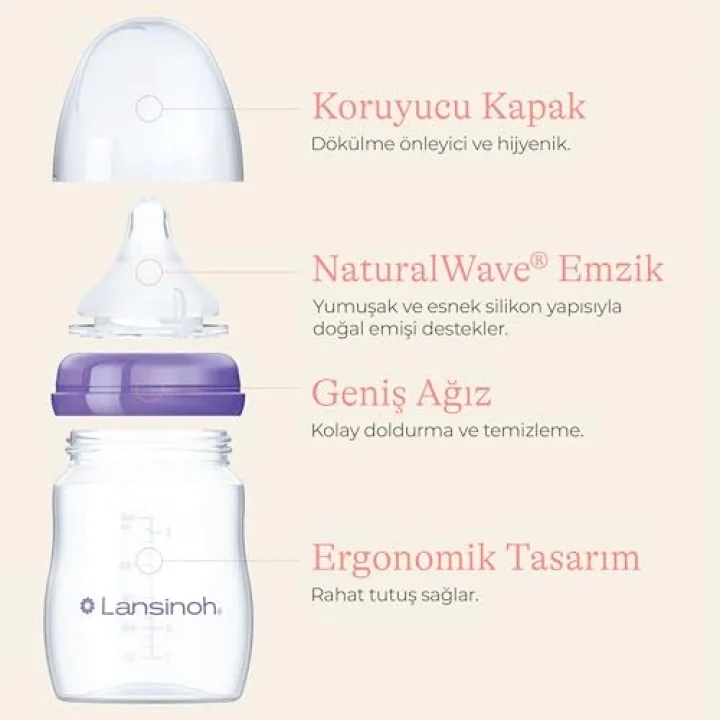 2x 330 ml Biberon ve NaturalWave® Biberon Emziği (6 Ay+)
