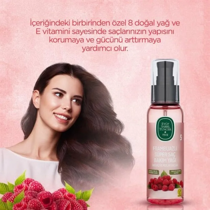 3 Adet Frambuazlı Süper Saç Bakım Yağı 100 ml ve ROSIE Pamuk
