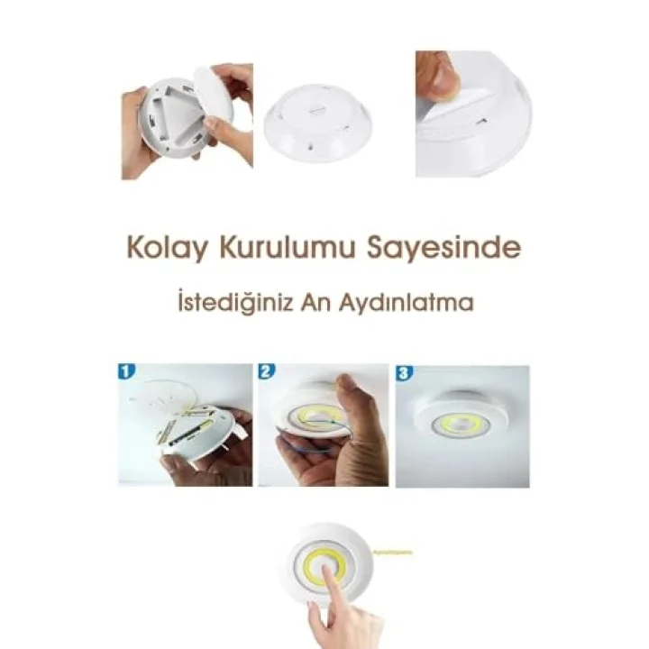 3 Adet Uzaktan Kumandalı Kablosuz LED Aydınlatma MIT1101