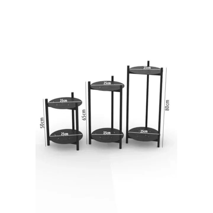 3 BOY METAL TEPSİLİ ÇİÇEKLİK, ÇİÇEK RAFI 1494