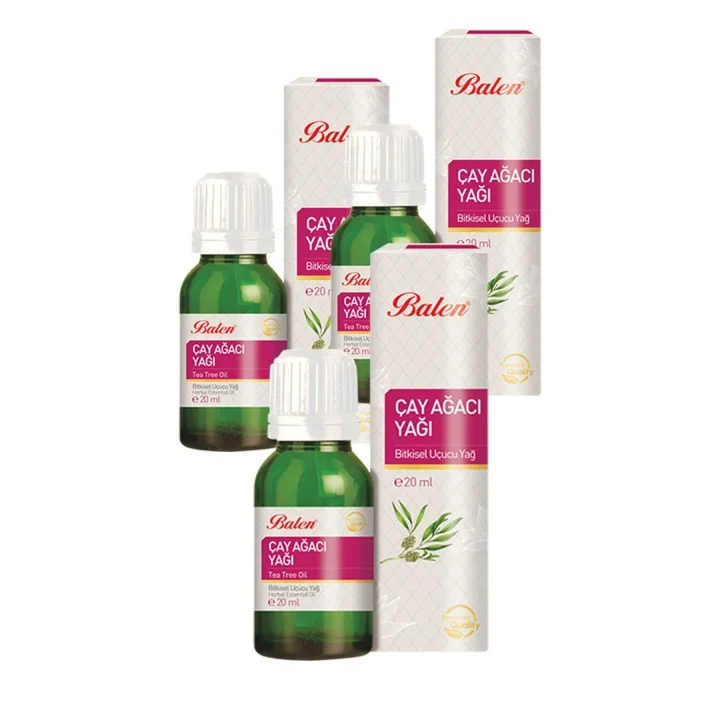 3 Kutu Çay Ağacı Yağı Doğal Bitkisel Uçucu Yağ 20 Ml Saç Ve Cilt Bakım Yağı