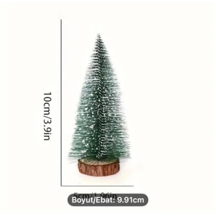 3Lü (1 Kendinden Gün Işığı 15 Cm,2 Adet Işıksız 10 Cm) Mini Çam, Yılbaşı Ağacı, Yeşil