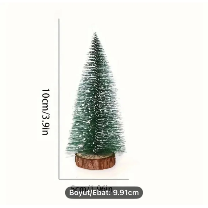 3Lü (1 Kendinden Gün Işığı 15 Cm,2 Adet Işıksız 10 Cm) Mini Çam, Yılbaşı Ağacı, Yeşil