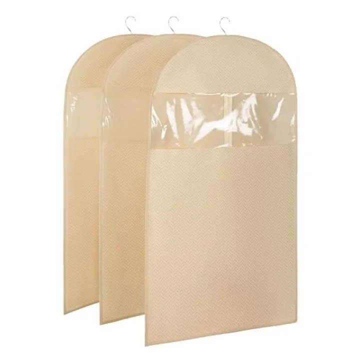 3lü Bej Balıksırtı Elbise Kılıfı Set
