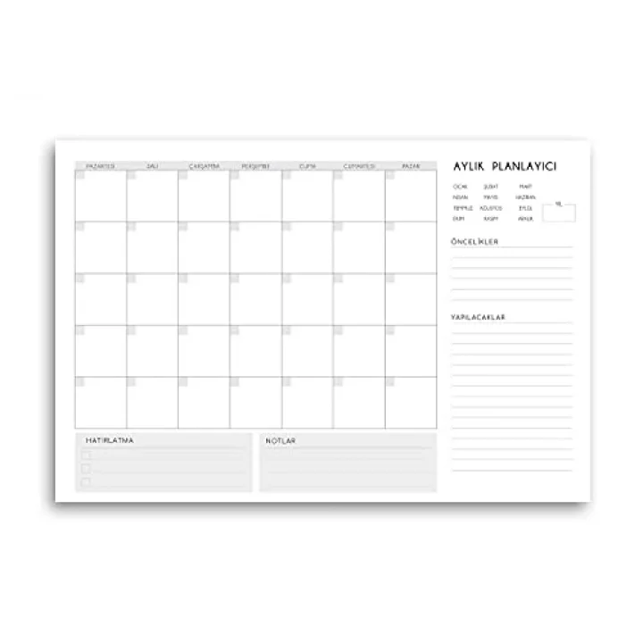 3lü Masaüstü Planlayıcı Set (Günlük, Haftalık, Aylık Planlayıcı)