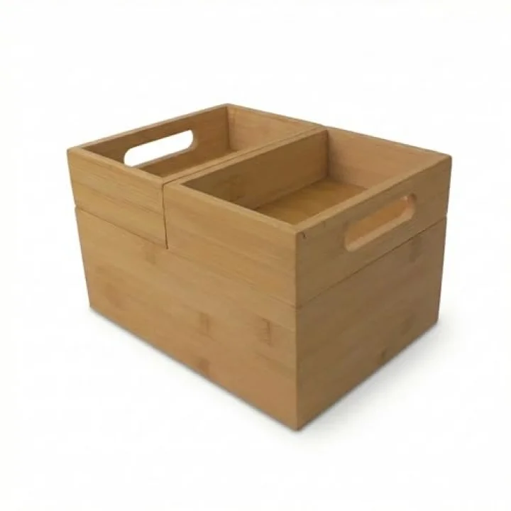 3lü Modüler Bambu Organizer Set - Üst Üste Geçebilen Çok Amaçlı Çekmece İçi ve Masaüstü Düzenleyici Kutu - Banyo, Mutfak ve Ofis İçin Ahşap Saklama Seti