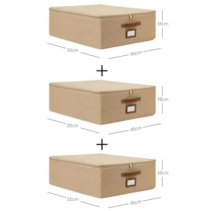 3lü Orta Boy Jüt Destekli Hurç Set 45 x 55 x 18 cm