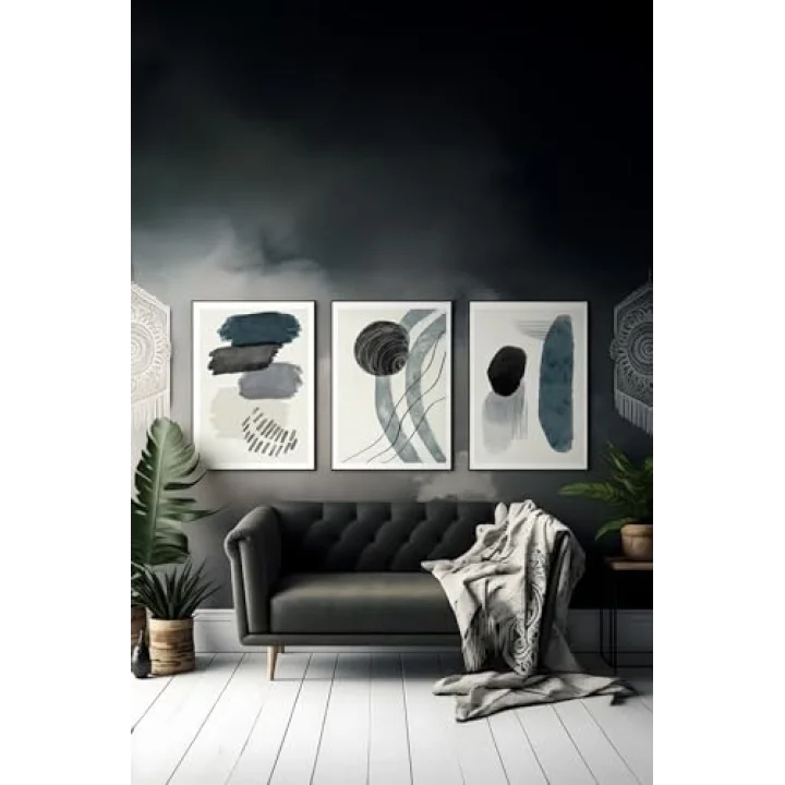 3 Parça Çerçeve Görünümlü Mdf Tablo Seti - ARTSYCLLCT19-2030