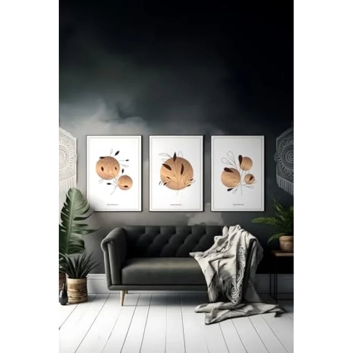 3 Parça Çerçeve Görünümlü Mdf Tablo Seti - ARTSYCLLCT23-2030