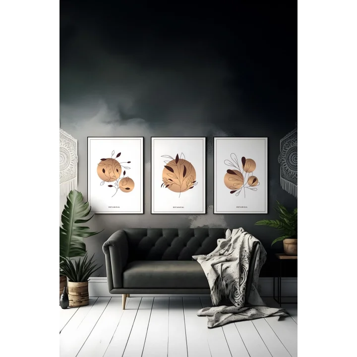 3 Parça Çerçeve Görünümlü Mdf Tablo Seti - ARTSYCLLCT23-2030