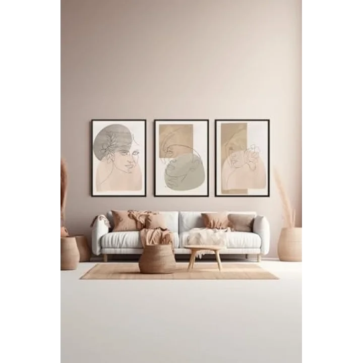 3 Parça Çerçeve Görünümlü Mdf Tablo Seti - ARTSYCLLCT26-2030