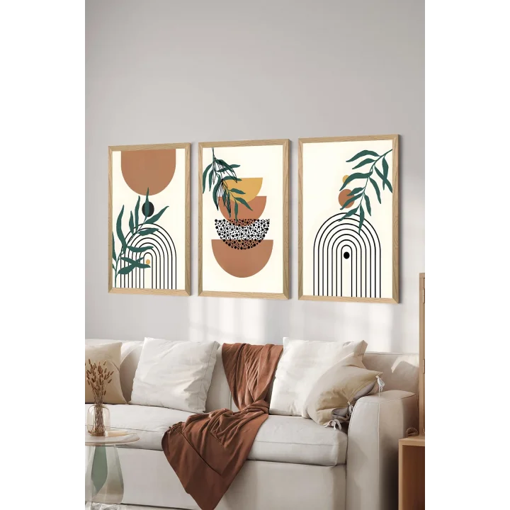 3 Parça Çerçeve Görünümlü Mdf Tablo Seti - ARTSYCLLCT33-2030
