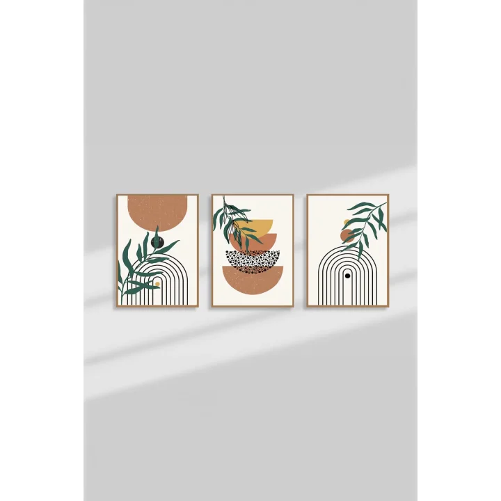 3 Parça Çerçeve Görünümlü Mdf Tablo Seti - ARTSYCLLCT33-2030