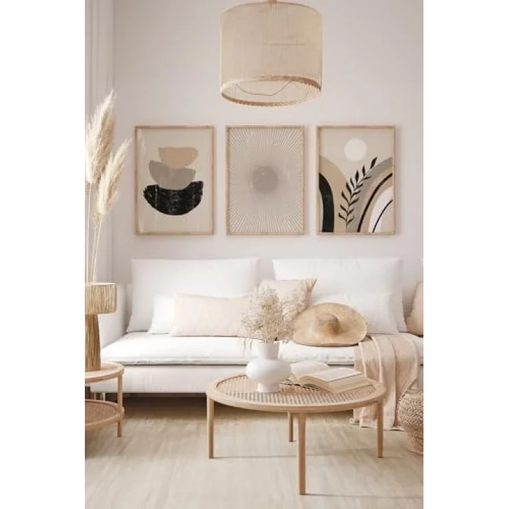3 Parça Çerçeve Görünümlü Mdf Tablo Seti - ARTSYCLLCT38-1520