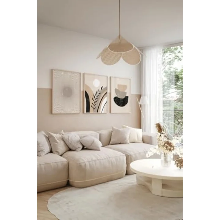 3 Parça Çerçeve Görünümlü Mdf Tablo Seti - ARTSYCLLCT38-1520