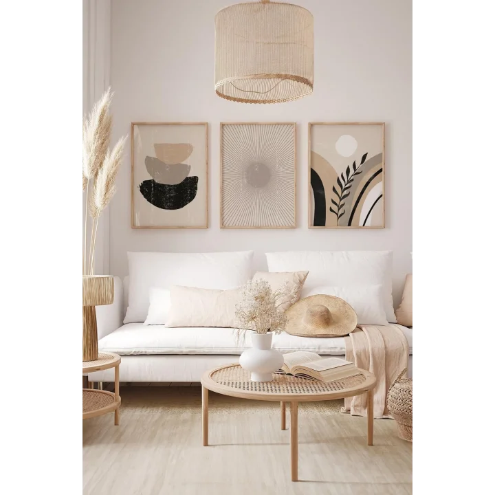3 Parça Çerçeve Görünümlü Mdf Tablo Seti - ARTSYCLLCT38-1520