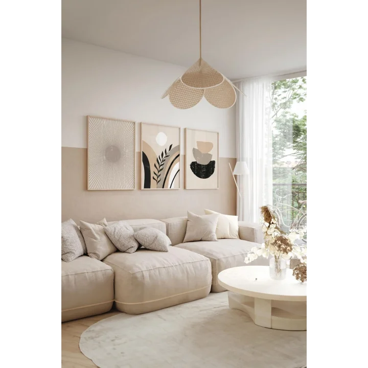 3 Parça Çerçeve Görünümlü Mdf Tablo Seti - ARTSYCLLCT38-1520