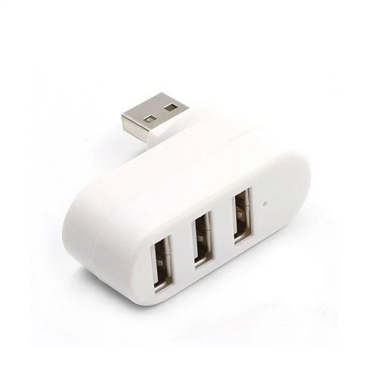 3 Portlu USB 2.0 Hub Döner Kafalı Splitter Hub Adaptör Beyaz