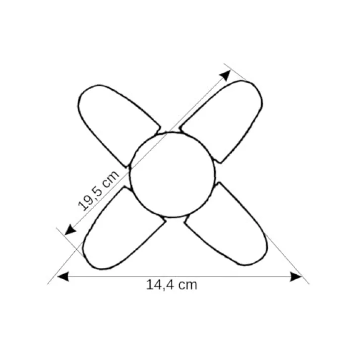 30 Watt 4 Kollu Pervane Led Ampul, Katlanabilir Fan Tipi Tavan Lambası, 6500K Beyaz Işık, 3250 Lümen, E27 Duy Uyumlu, Enerji Tasarruflu Atölye ve Oda Aydınlatması