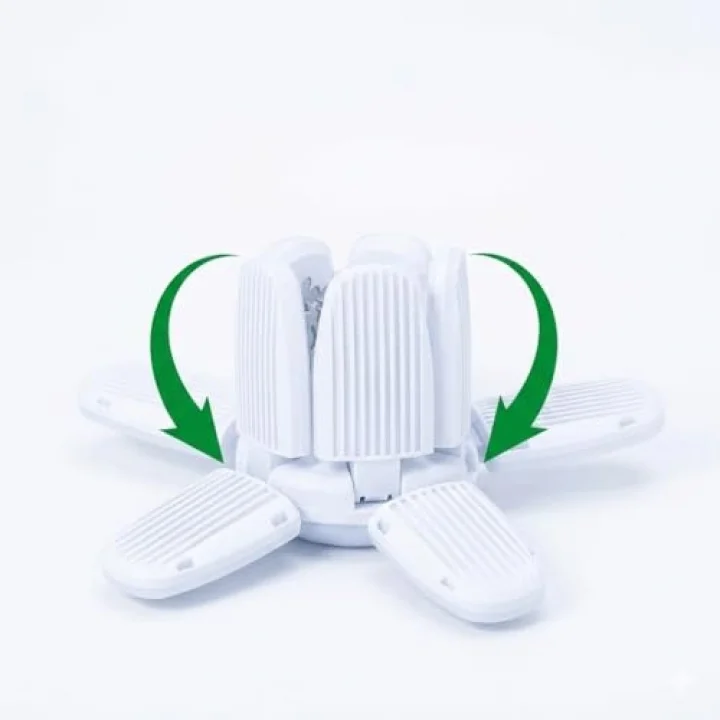 30 Watt 4 Kollu Pervane Led Ampul, Katlanabilir Fan Tipi Tavan Lambası, 6500K Beyaz Işık, 3250 Lümen, E27 Duy Uyumlu, Enerji Tasarruflu Atölye ve Oda Aydınlatması
