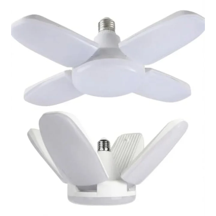 30 Watt 4 Kollu Pervane Led Ampul, Katlanabilir Fan Tipi Tavan Lambası, 6500K Beyaz Işık, 3250 Lümen, E27 Duy Uyumlu, Enerji Tasarruflu Atölye ve Oda Aydınlatması