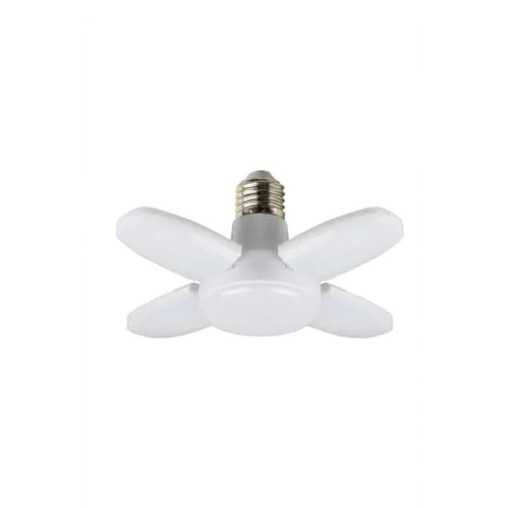 30 Watt 4 Kollu Pervane Led Ampul, Katlanabilir Fan Tipi Tavan Lambası, 6500K Beyaz Işık, 3250 Lümen, E27 Duy Uyumlu, Enerji Tasarruflu Atölye ve Oda Aydınlatması