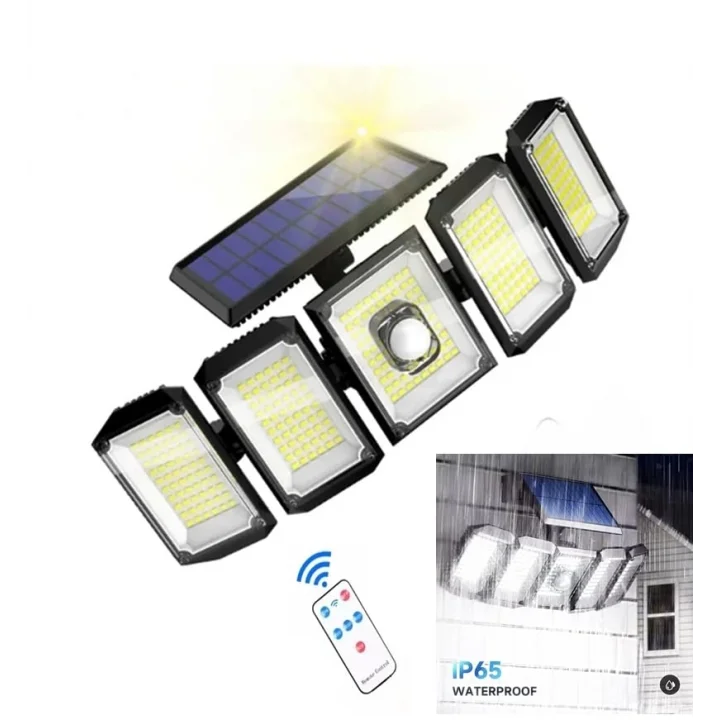 300 Led Güneş Enerjili 3 Mod Kumandalı 3 Metre Kablolu 5 Taraflı Sensörlü Solar Sokak Lambası/bahçe aydınlatma