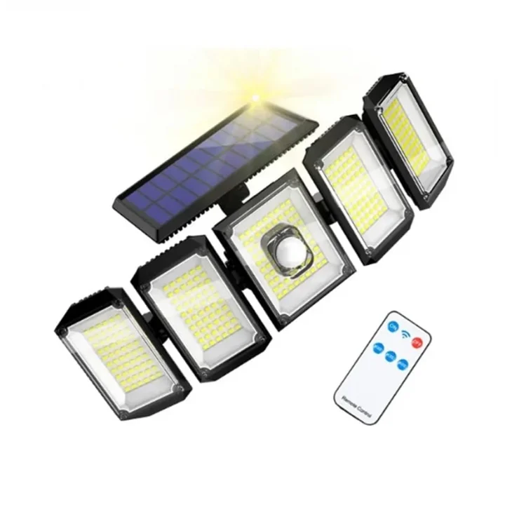 300 Led Güneş Enerjili 3 Mod Kumandalı 3 Metre Kablolu 5 Taraflı Sensörlü Solar Sokak Lambası/bahçe aydınlatma