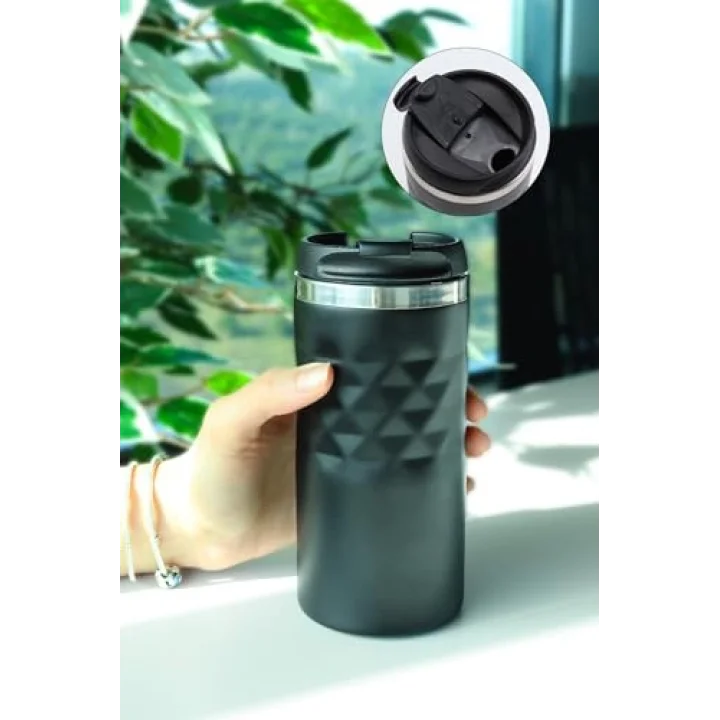 300 ML Siyah Kristal Çelik Termos