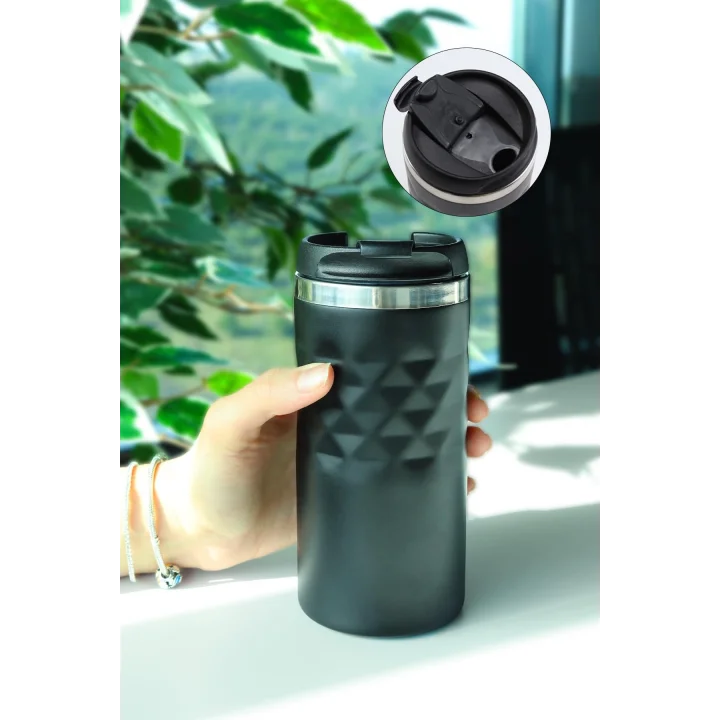 300 ML Siyah Kristal Çelik Termos
