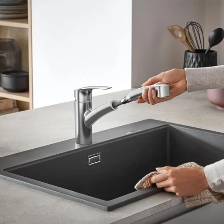 30306DC1 Eurosmart Çift Püskürtme Pull-Out Mutfak Bataryası püskürtücülü Supersteel (Paslanmaz Çelik)