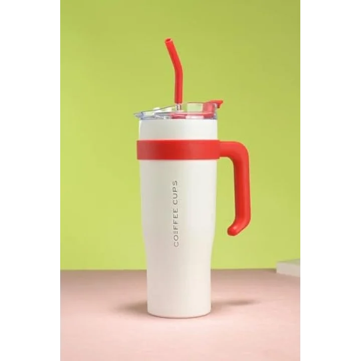 304 L Çelik 1,2 L Beyaz Pipetli Kamp Piknik Termos cin909by
